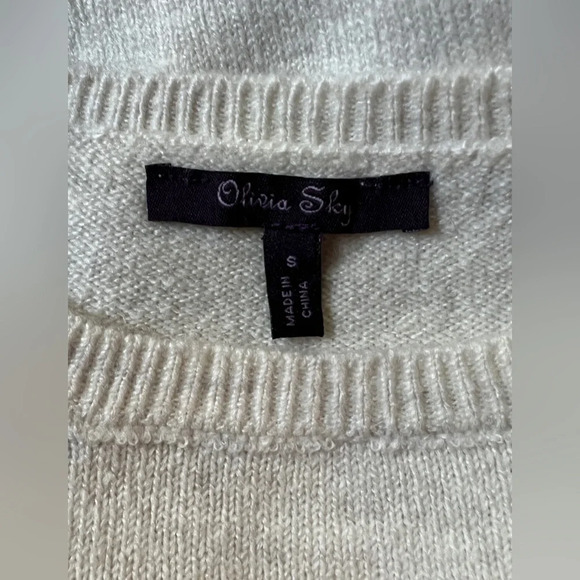 OLIVIA SKY Cream sweater with braid detail size S. - Picture 9 of 13